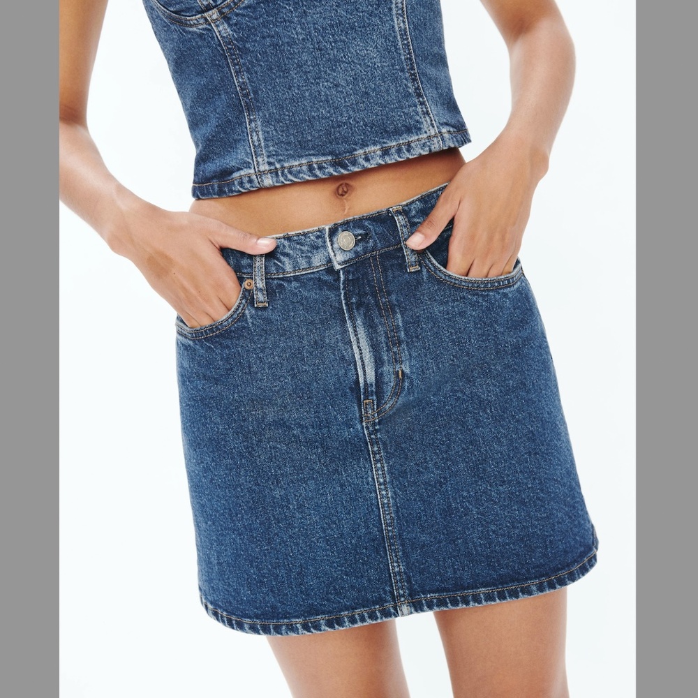NWT Reformation Lydia High Rise Denim Mini Skirt in Huron